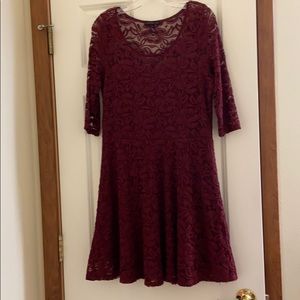 Pretty Burgundy Lace Dress